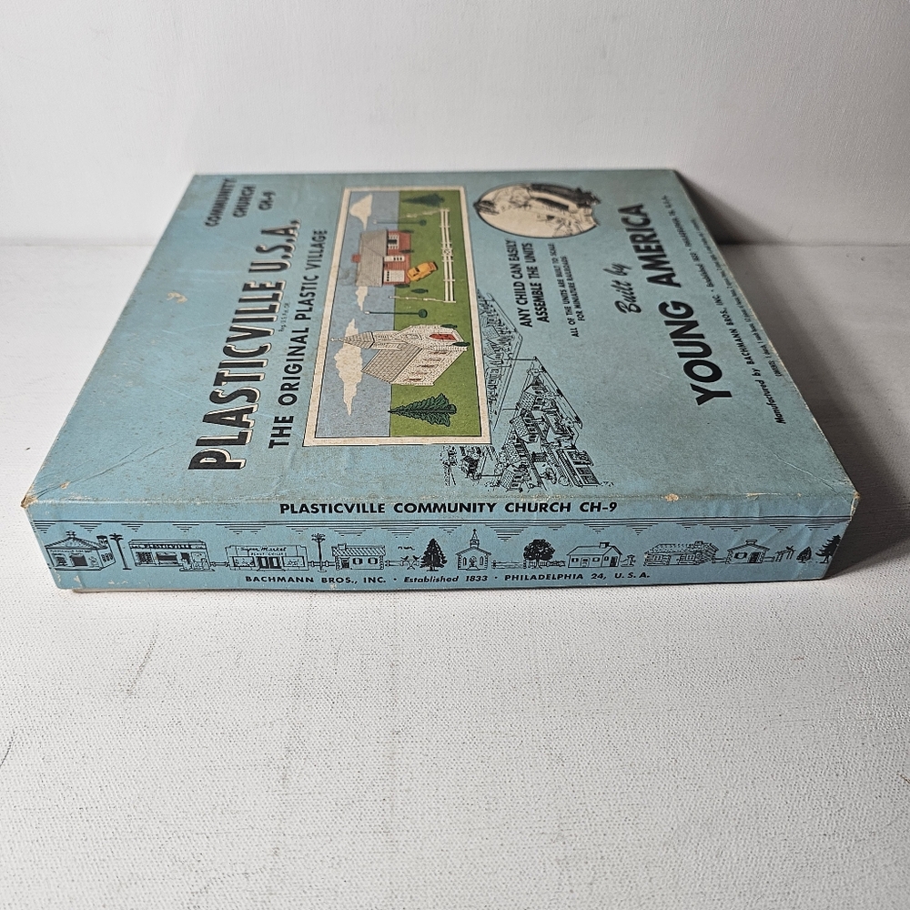 Plasticville USA Young America CH-9 Community Church Set with Ranch House - Picture 14 of 15